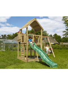 Jungle Palace | Spielturm aus Holz mit Schaukel