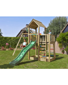 Jungle Mansion | Spielturm aus Holz mit Schaukel