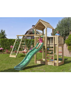 Jungle Mansion | Spielturm aus Holz mit Schaukeln & Kletternetz