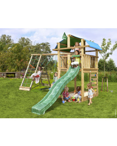 Jungle Fort | Spielturm aus Holz mit Schaukeln & Kletternetz