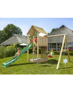 Jungle Cabin | Spielturm aus Holz mit Schaukel