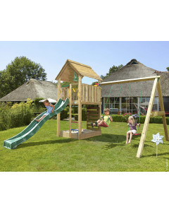 Jungle Cabin | Spielturm aus Holz mit Doppelschaukel