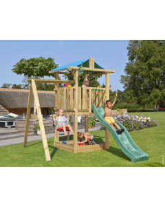 Jungle Hut | Spielturm aus Holz mit Schaukel