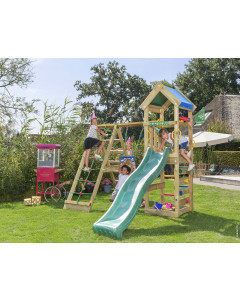 Jungle Patio | Spielturm aus Holz mit Schaukel & Kletternetz