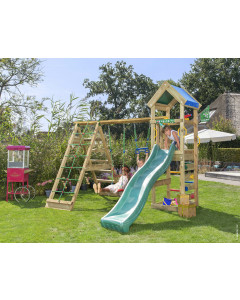 Jungle Patio | Spielturm aus Holz mit Schaukeln & Kletternetz