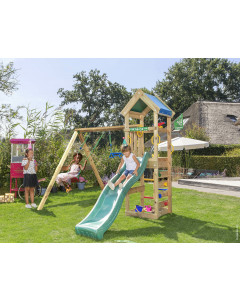 Jungle Patio | Spielturm aus Holz mit Doppelschaukel
