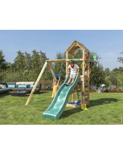 Jungle Cocoon | Spielturm aus Holz mit Schaukel
