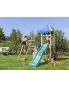 Jungle Cirque | Spielturm aus Holz mit Schaukel & Kletternetz