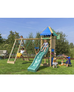 Jungle Cirque | Spielturm aus Holz mit Schaukeln & Kletternetz