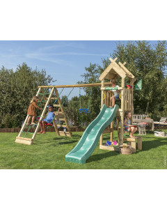 Jungle Totem | Spielturm aus Holz mit Schaukeln & Kletternetz