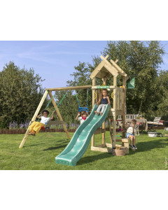 Jungle Totem | Spielturm aus Holz mit Doppelschaukel