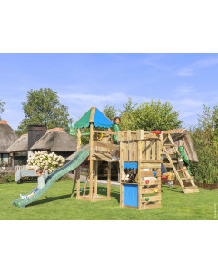 Jungle Explorer | Spielturm aus Holz mit Schaukeln & Kletternetz