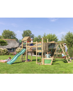 Jungle Voyager | Spielturm aus Holz mit Schaukeln & Kletternetz