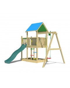Jungle Dazzle | Spielturm aus Holz mit Schaukel