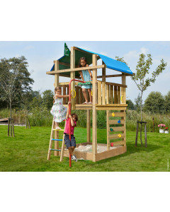 Jungle Fort | Spielturm aus Holz mit Feuerwehrstange