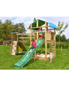 Jungle Fort | Spielturm aus Holz mit Rutsche & Wackelbrücke