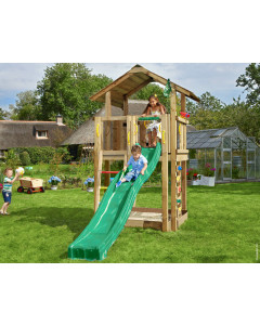 Jungle Chalet | Spielturm aus Holz mit Rutsche