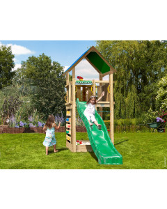 Jungle Lodge | Spielturm aus Holz mit Rutsche