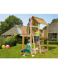 Jungle Cubby | Spielturm aus Holz mit Feuerwehrstange
