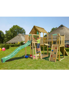 Jungle Cubby | Spielturm aus Holz mit Rutsche & Wackelbrücke
