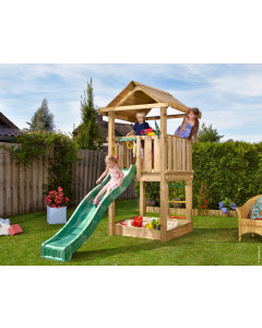 Jungle House | Spielturm aus Holz mit Rutsche
