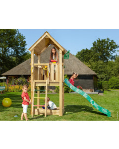 Jungle Club | Spielturm aus Holz mit Rutsche
