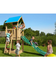 Jungle Castle | Spielturm aus Holz mit Rutsche