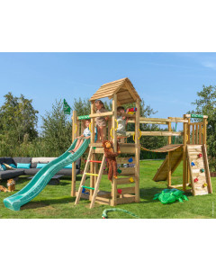 Jungle Safari | Spielturm aus Holz mit Rutsche & Wackelbrücke