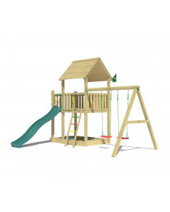 Jungle Silvi | Spielturm aus Holz mit Doppelschaukel