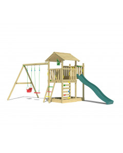 Jungle Arbour | Spielturm aus Holz mit Doppelschaukel