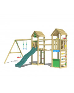 Jungle Haven | Spielturm aus Holz mit Doppelschaukel