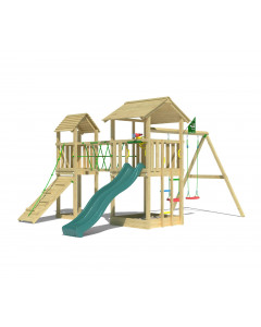 Jungle Nova | Spielturm aus Holz mit Doppelschaukel