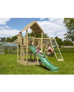 Jungle Palace | Spielturm aus Holz mit Schaukel & Kletternetz