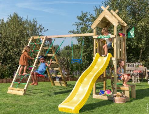 Jungle Totem | Klettergerüst aus Holz mit Schaukeln & Kletternetz