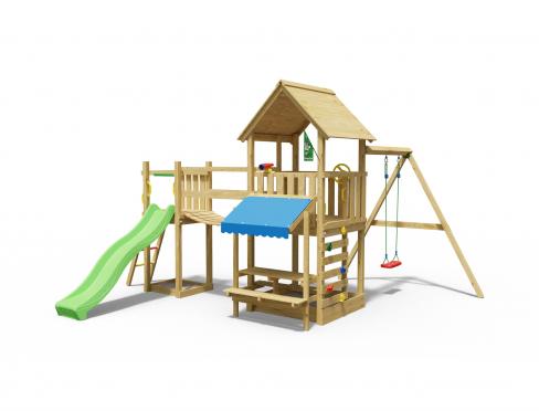 Jungle Bay | Klettergerüst aus Holz mit Schaukel