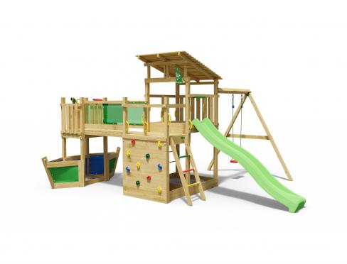 Jungle Casa | Klettergerüst aus Holz mit Schaukel