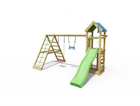 Jungle Patio | Klettergerüst aus Holz mit Schaukeln & Kletternetz
