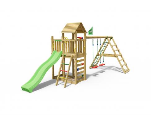 Jungle Safari | Klettergerüst aus Holz mit Schaukeln & Kletternetz