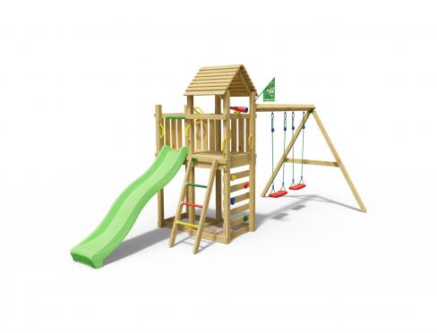 Jungle Safari | Klettergerüst aus Holz mit Doppelschaukel