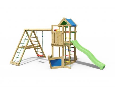Jungle Explorer | Klettergerüst aus Holz mit Schaukeln & Kletternetz
